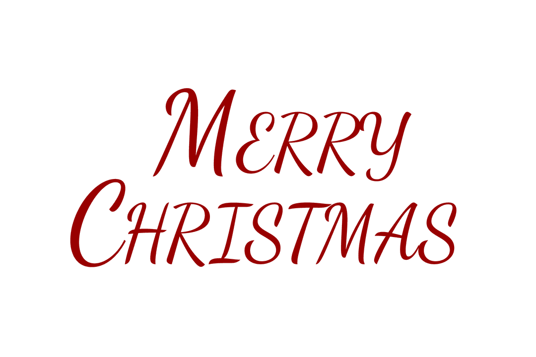 Merry Christmas Festive PNG Text on Transparent Background