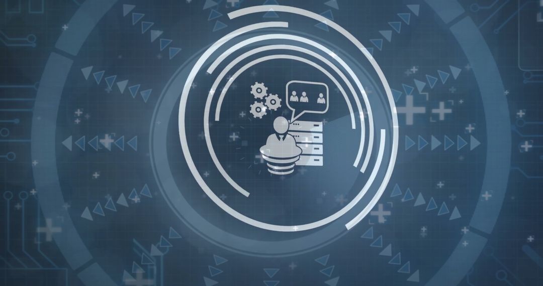 Abstract Business Icons with Digital Processing Concept