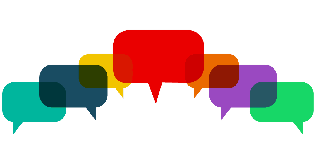 Colorful Chat Bubbles Illustration on Transparent Background