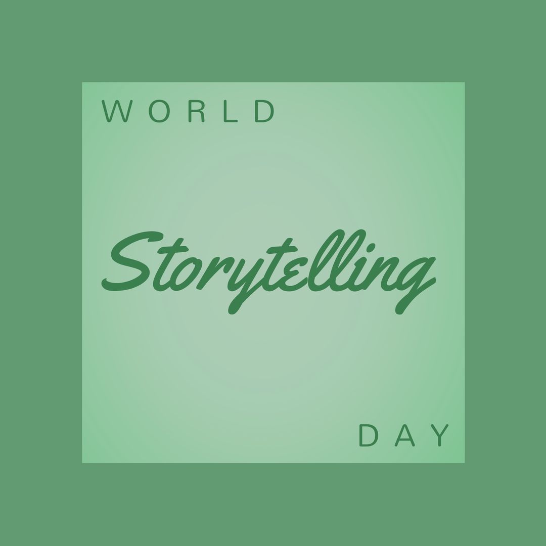 World Storytelling Day Celebration Green Background Text