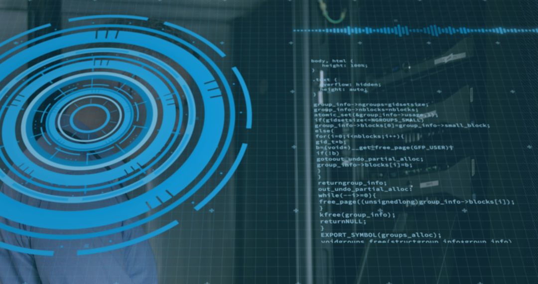 IT Technician Analyzing Data Embeding in Digital Overlay