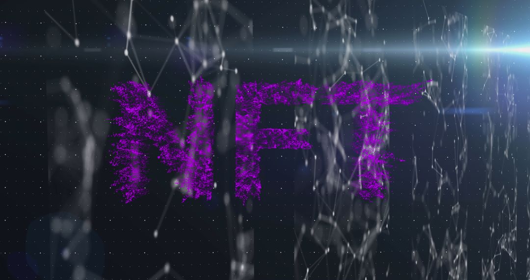 Digital NFT Concept with Flowing Data Visualization