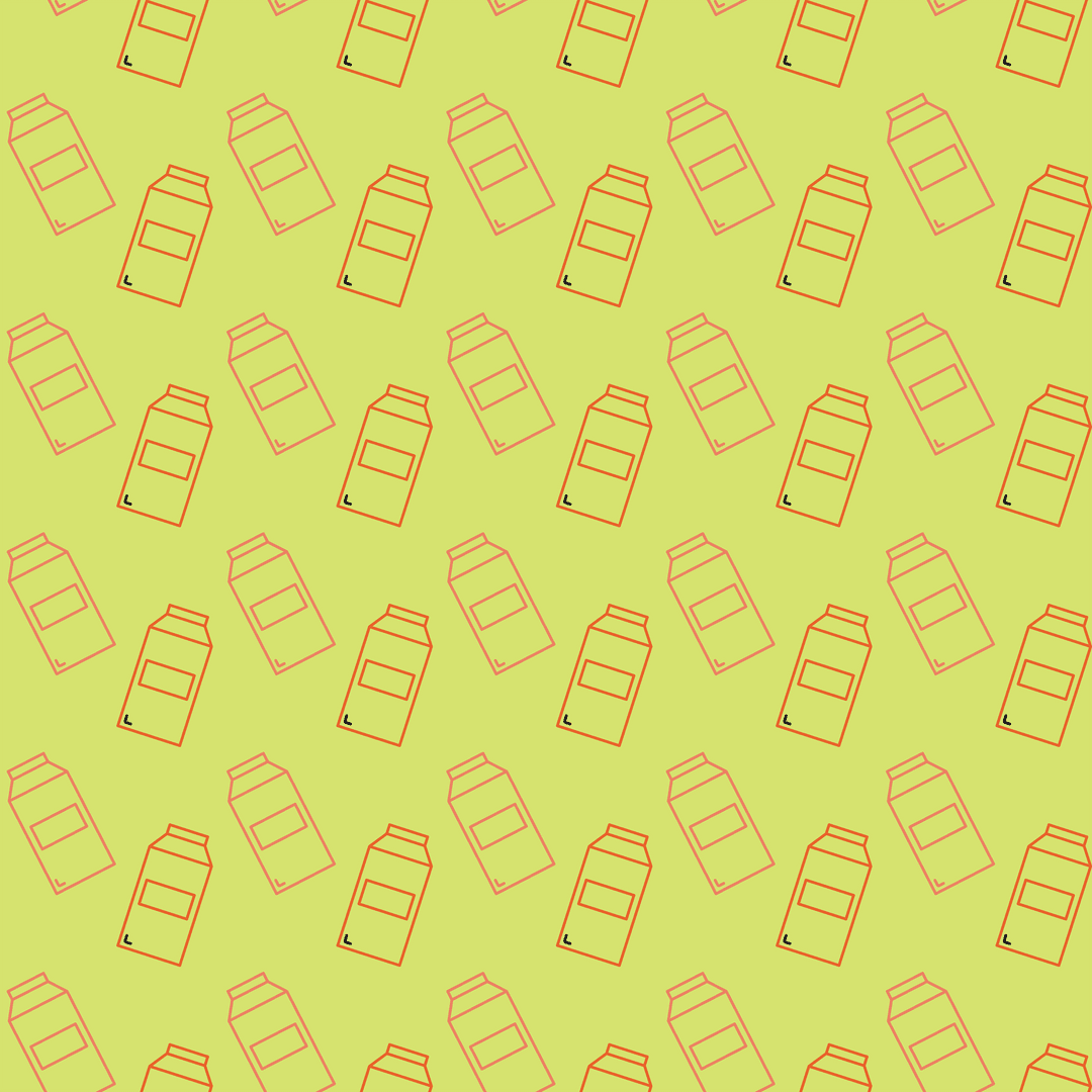 Seamless Pattern of Transparent Bottles on Yellow Background