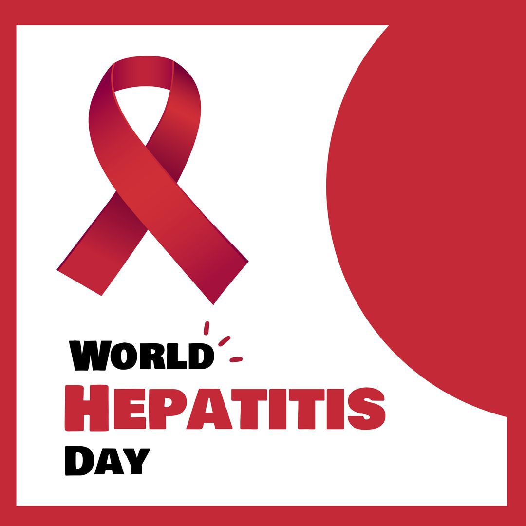 World Hepatitis Day Awareness Ribbon on Bold Design