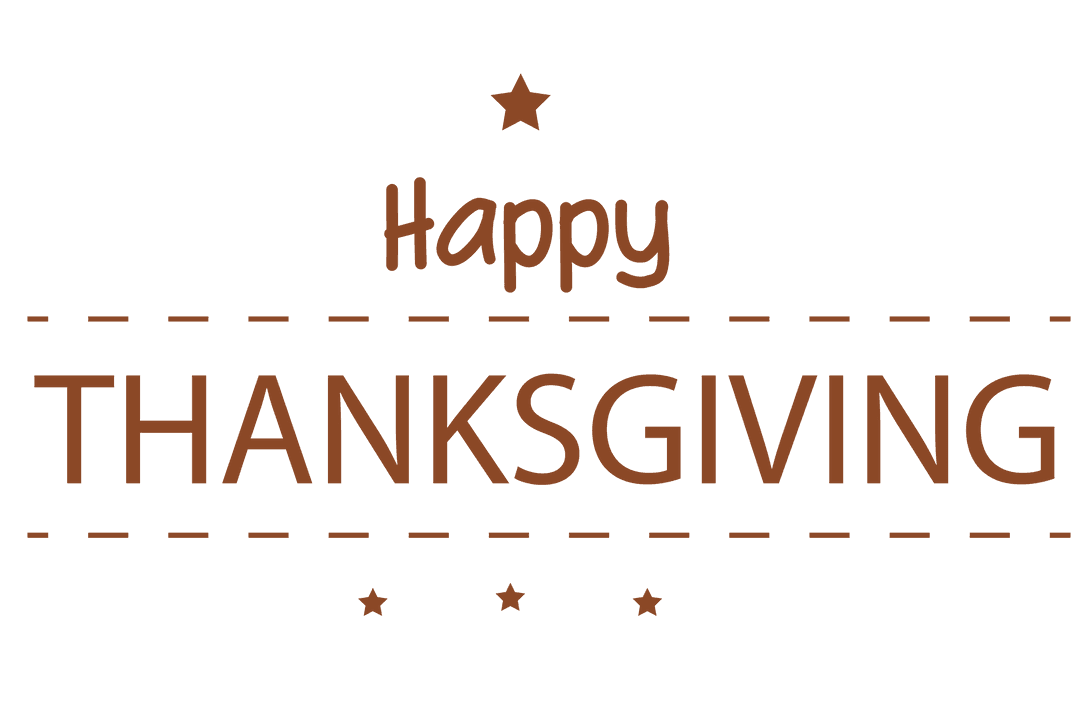 Happy Thanksgiving Text Celebration Isolated Vector Transparent Background