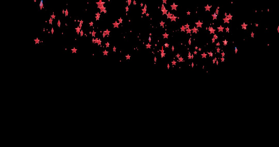 Falling Red Stars on Dark Background for Festivities