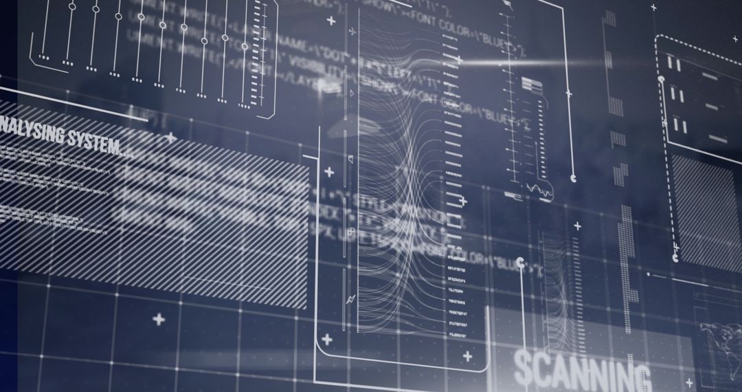 Futuristic Data Processing Over Cityscape Interface