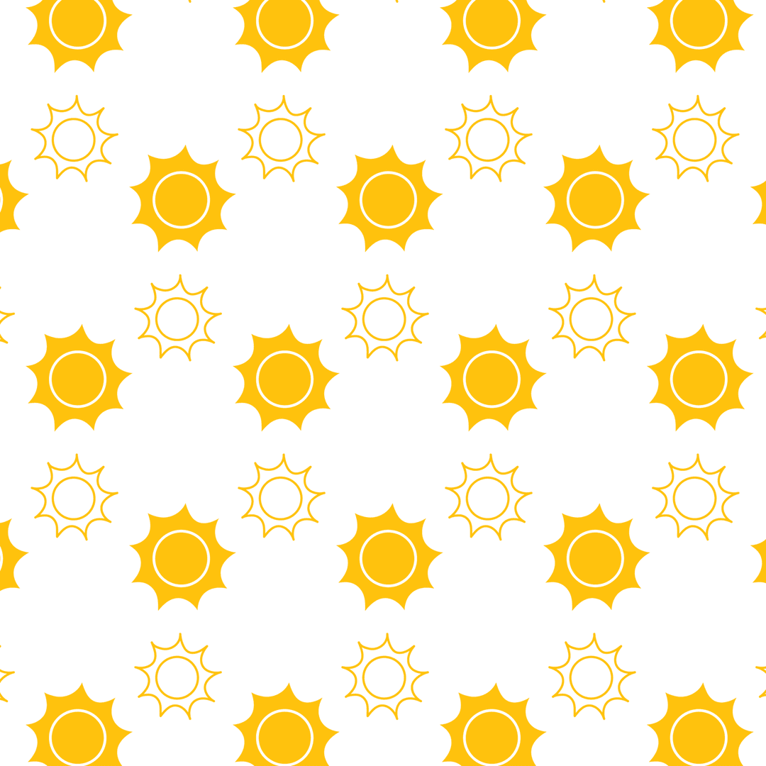 Seamless Yellow Gear Pattern on Transparent Background