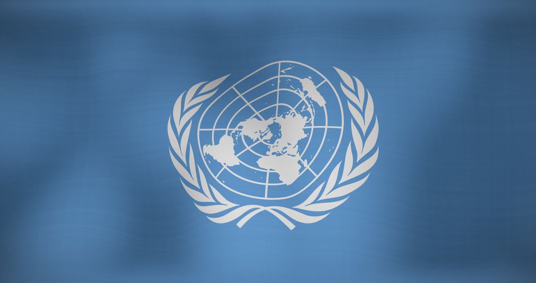 Waving United Nations Flag Symbolizing Global Unity