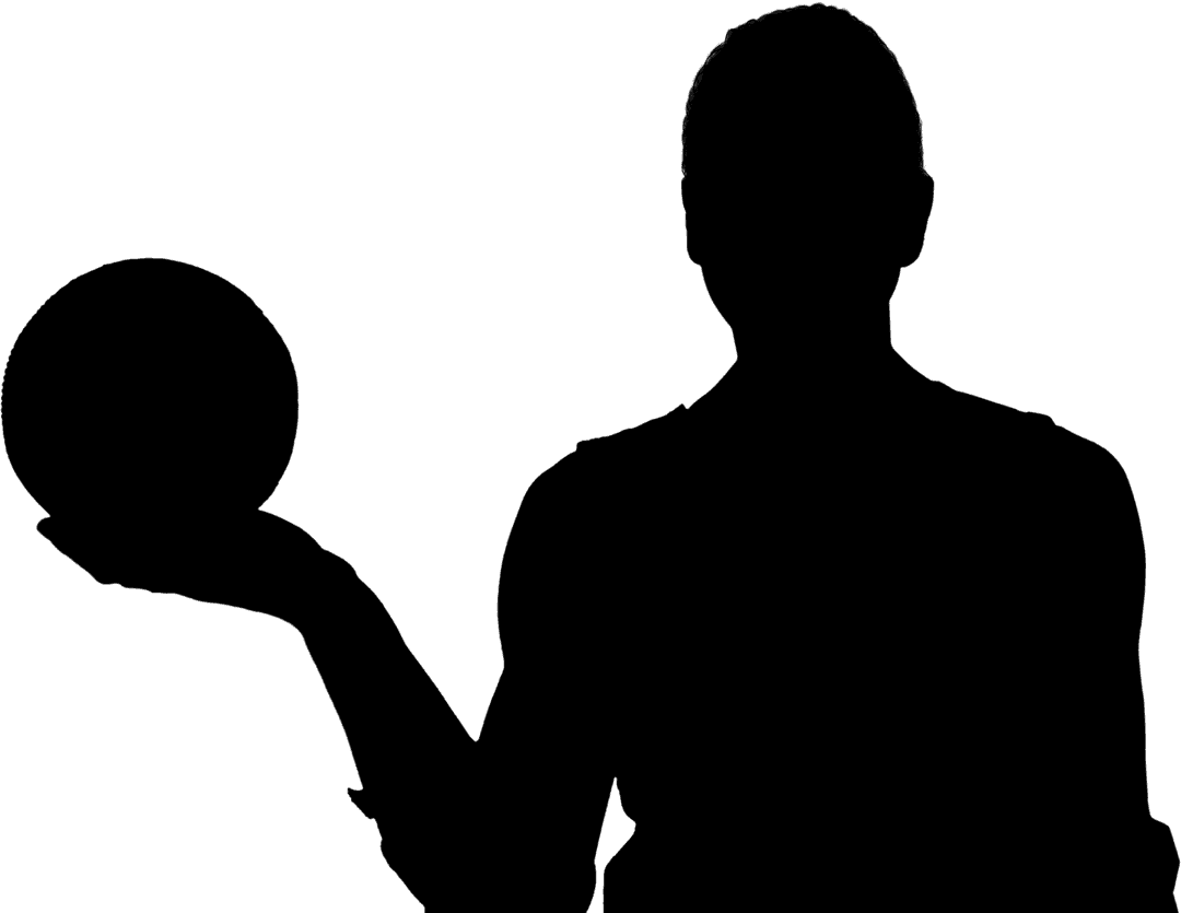 Transparent Silhouette of Female Handball Player in Motion on Transparent Background