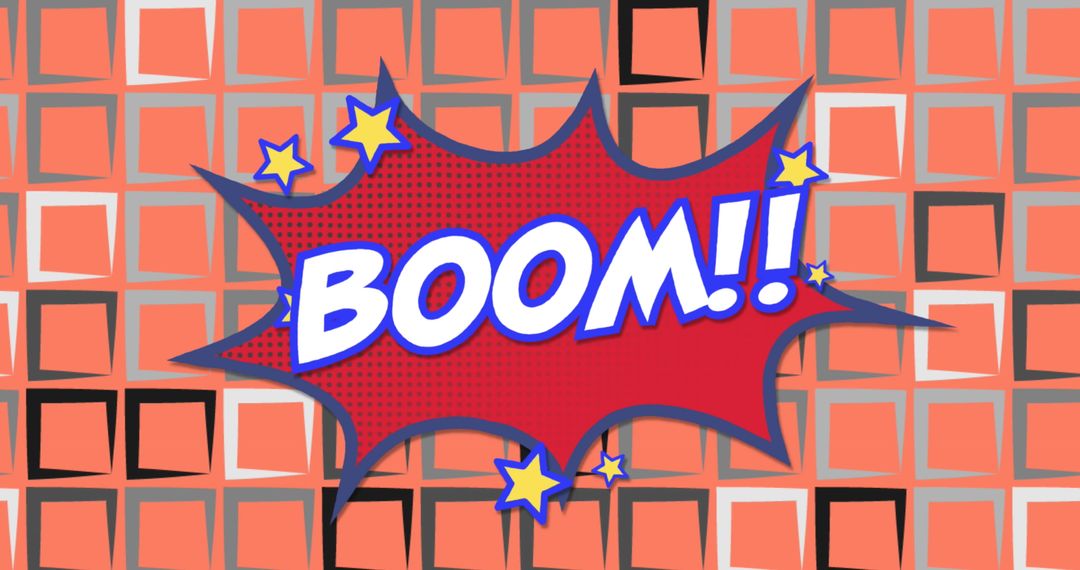 Retro Comic Pop Art Design with BOOM Speech Bubble