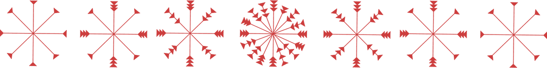 Red Abstract Ornaments Isolated on Transparent Background