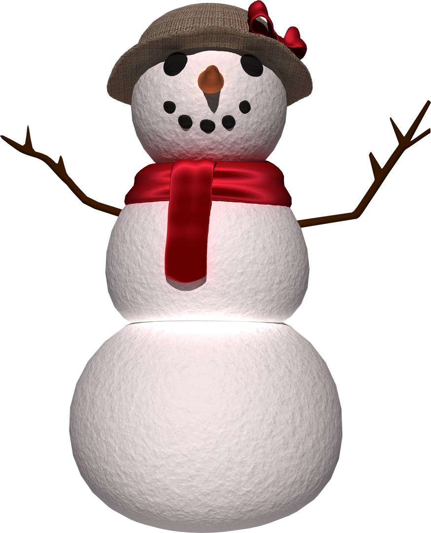 Transparent Christmas Snowman with Hat and Red Scarf Isolated on White - Download Free Stock Images Pikwizard.com