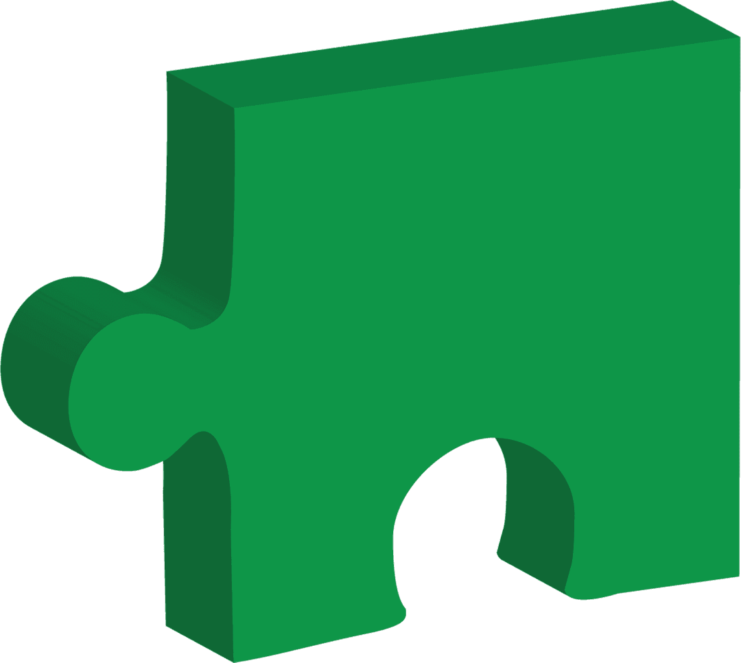 Green Puzzle Piece Symbol on Transparent Background