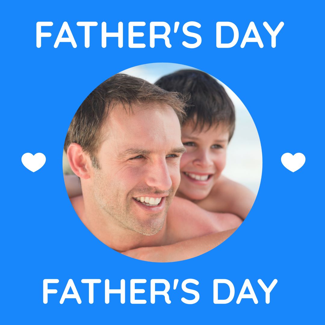 Father and Son Celebrating Father's Day Card Design - Download Free Stock Templates Pikwizard.com