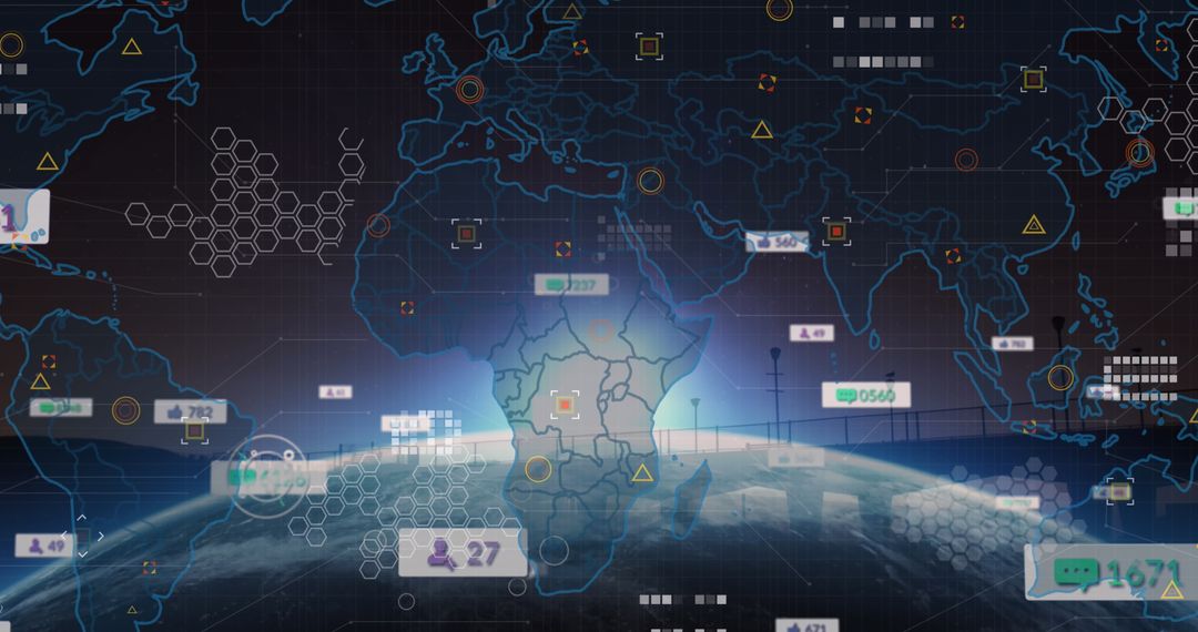 Futuristic Digital Connectivity Across Africa Planetary View