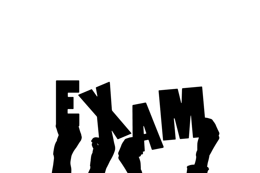 Hands Holding Exam Text Transparent Background Illustration