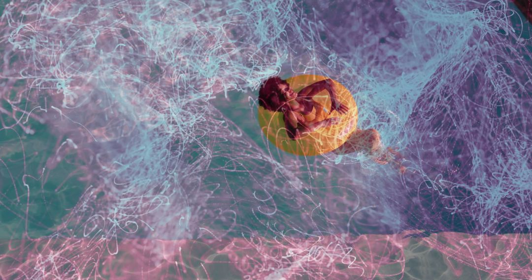 Vibrant Aquatic Relaxation with Neon Fantasy Trails