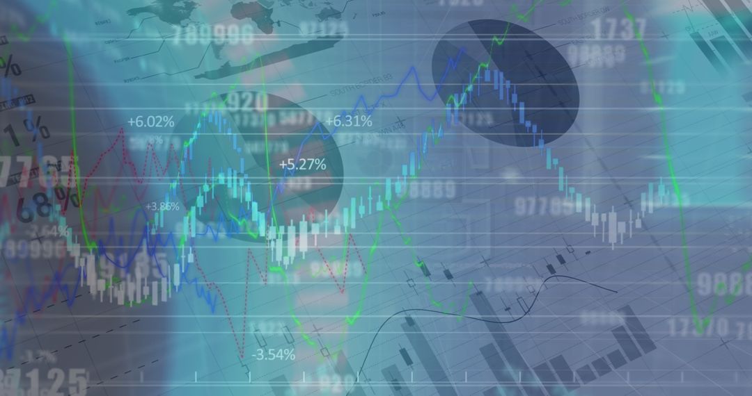 Abstract Digital Interface with Financial Data and Analytics