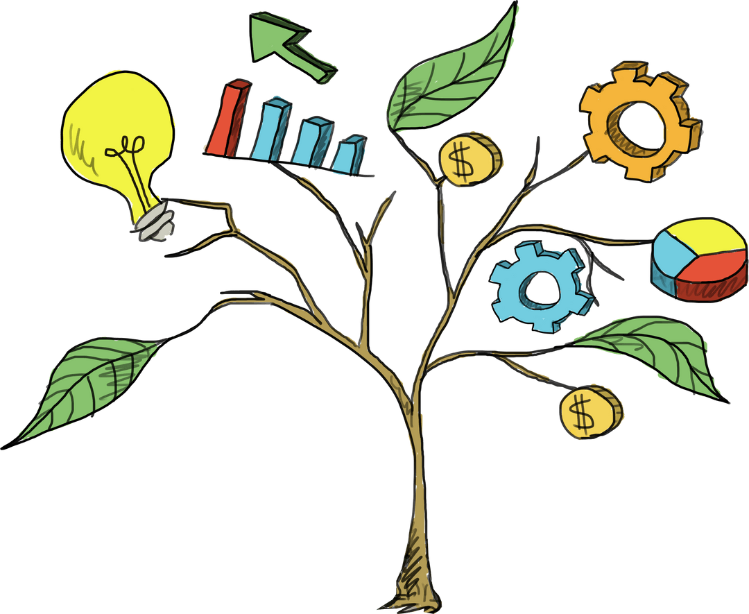 Transparent Business Growth Concept With Symbolic Tree