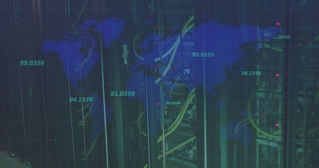Global Data Processing with Networking Servers Visual - Free Images, Stock Photos and Pictures on Pikwizard.com