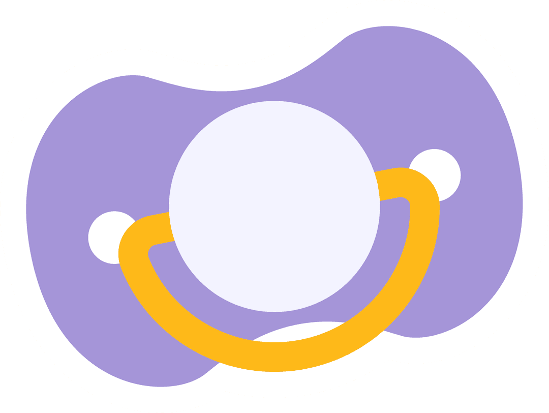 Flat Baby Pacifier with Lavender Shield on Transparent Background