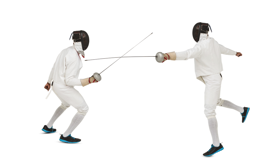 Two Swordsmen Engaged in Fight on Transparent Background - Download Free Stock Images Pikwizard.com