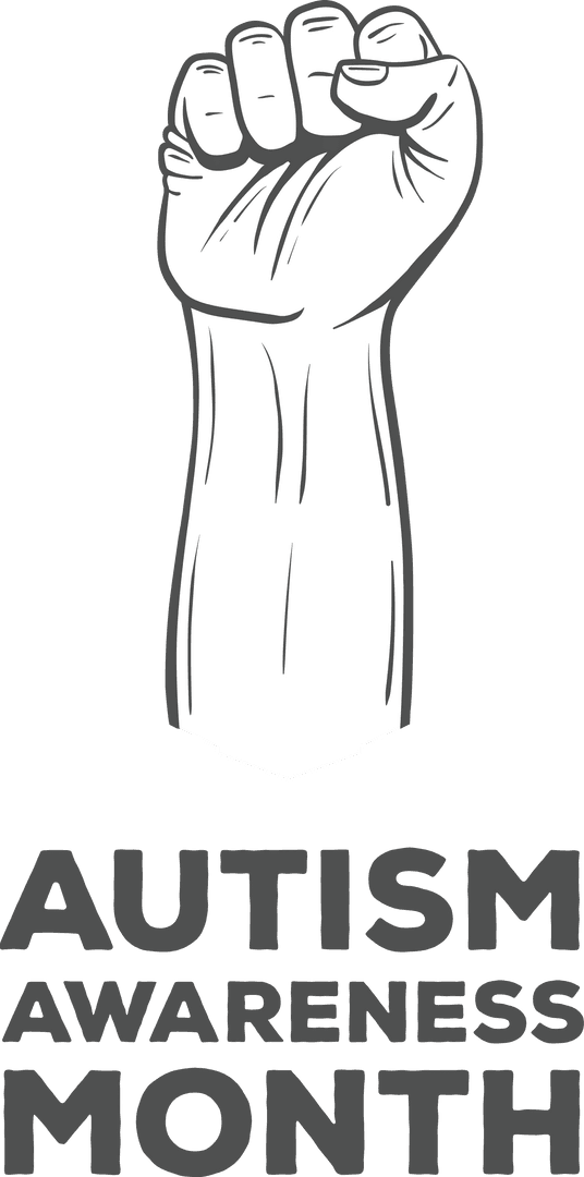 Autism Awareness Month Hand Icon on Transparent Background