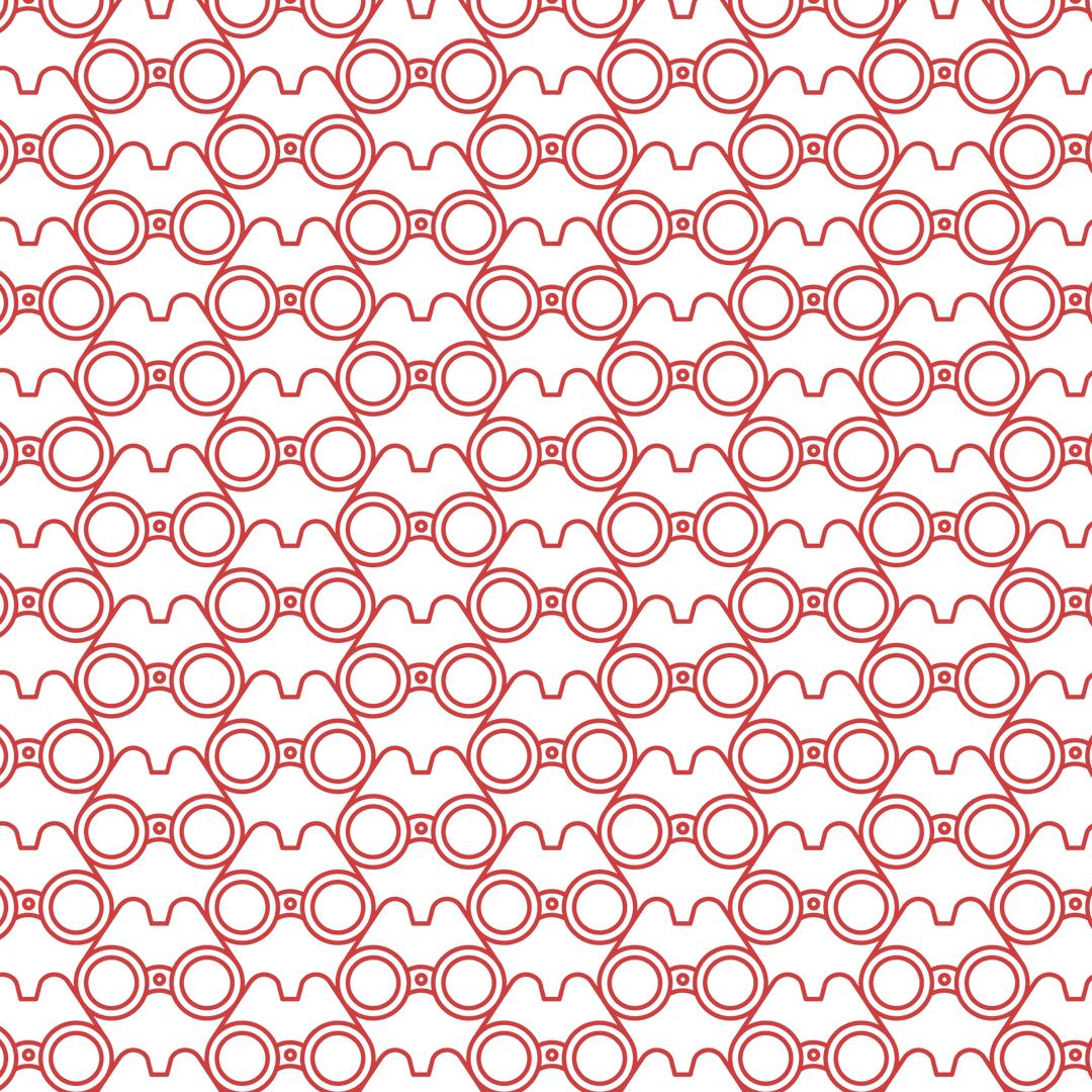 Red Binocular Shapes Pattern on Transparent Background