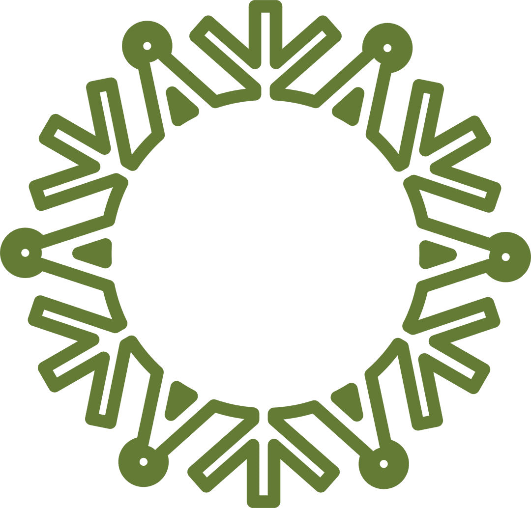 Green Snowflake Illustration Transparent Background with Copy Space