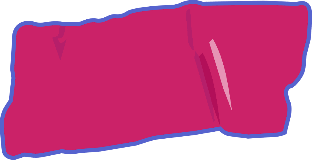 Transparent Abstract Pink Form with Blue Outline on Canvas