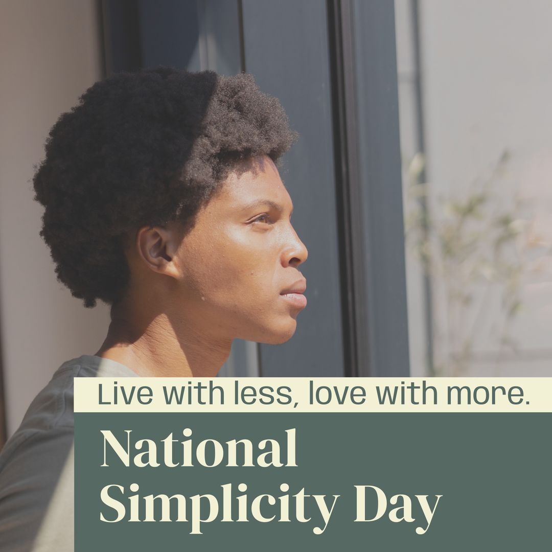 Reflective Man Contemplating on National Simplicity Day
