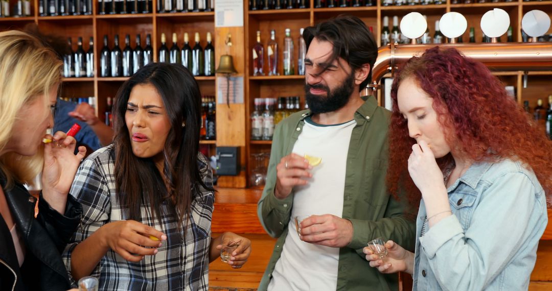 Group Experiencing Sour Taste at Social Gathering