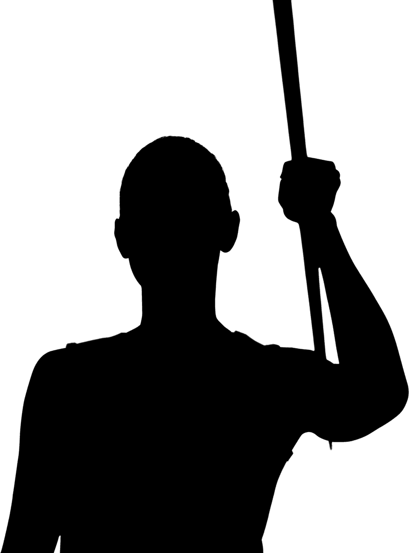 Silhouette of Female Athlete Javelin Throw on Transparent Background