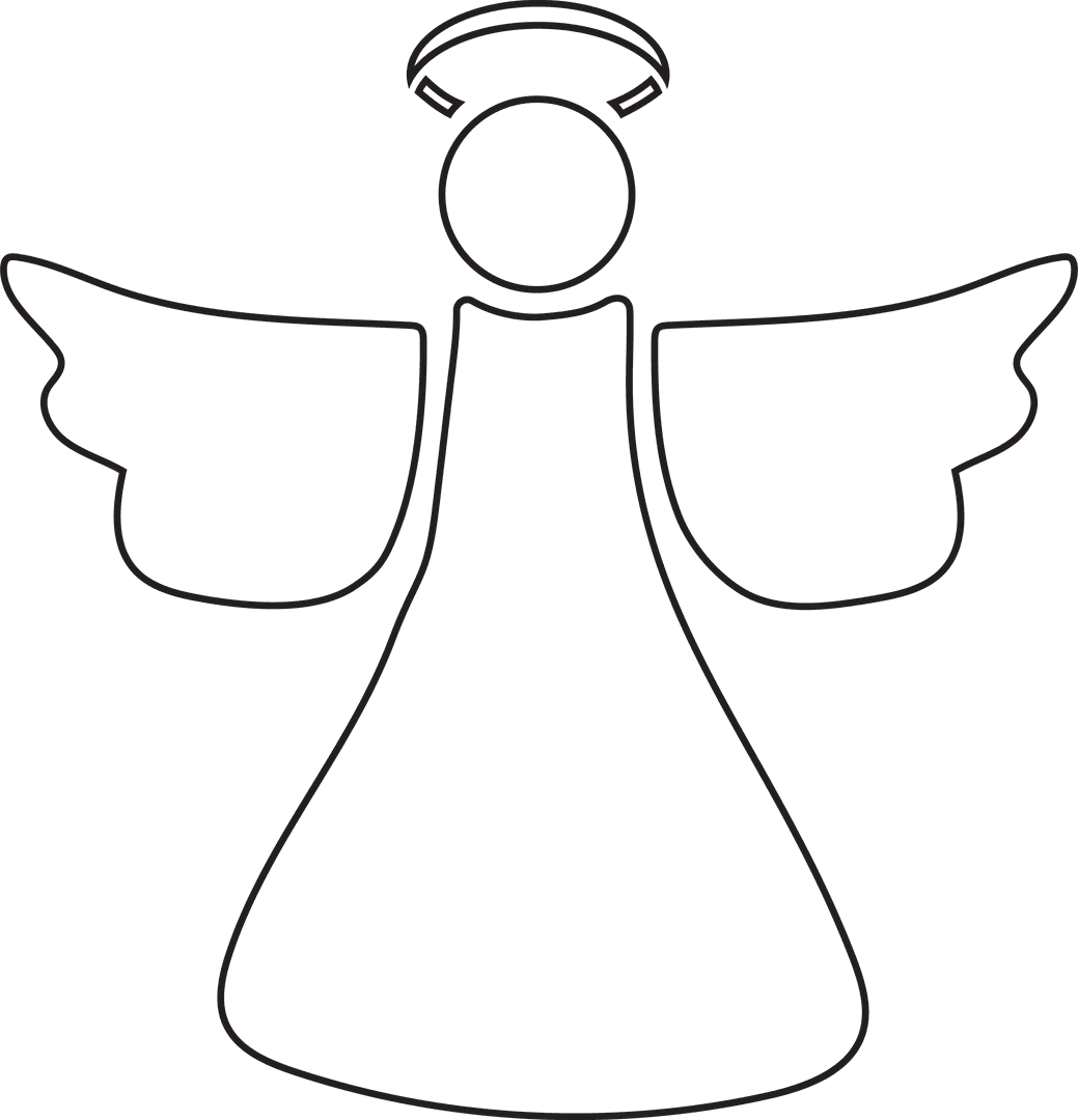 Minimalist Angel Symbol with Halo on Transparent Background