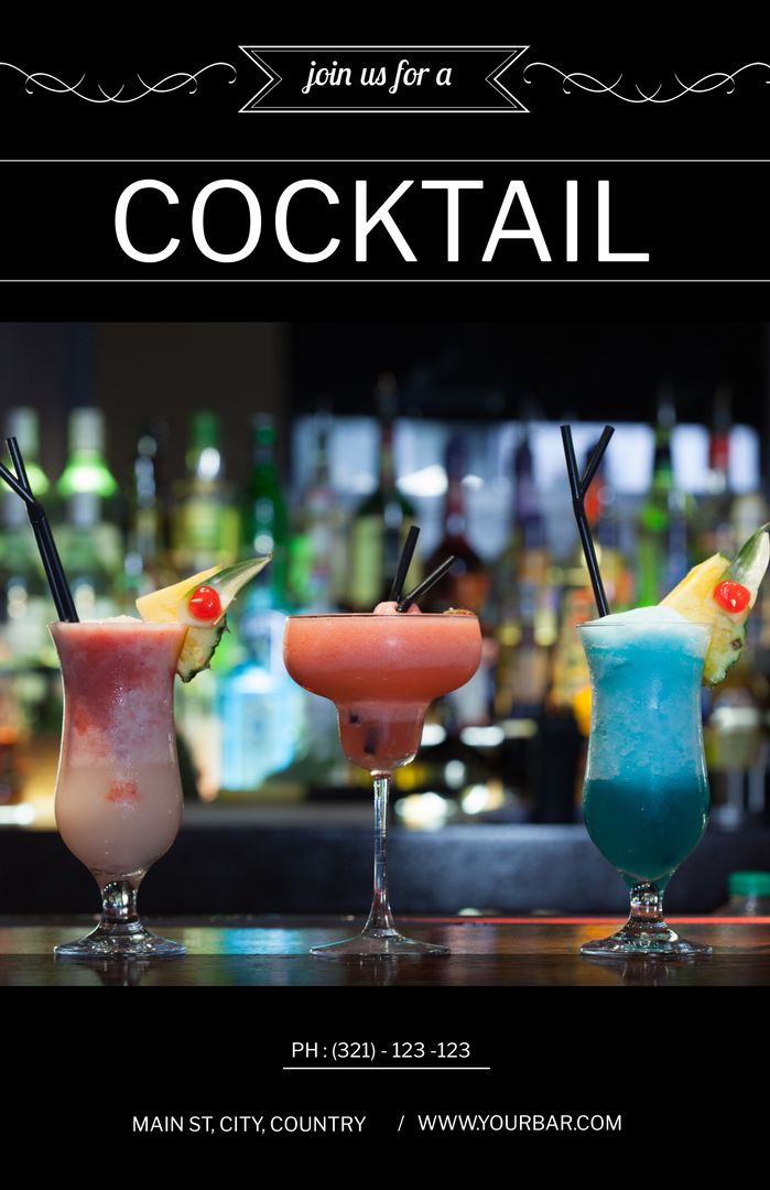 Vibrant Cocktails with Setting Highlighting Fun and Relaxation