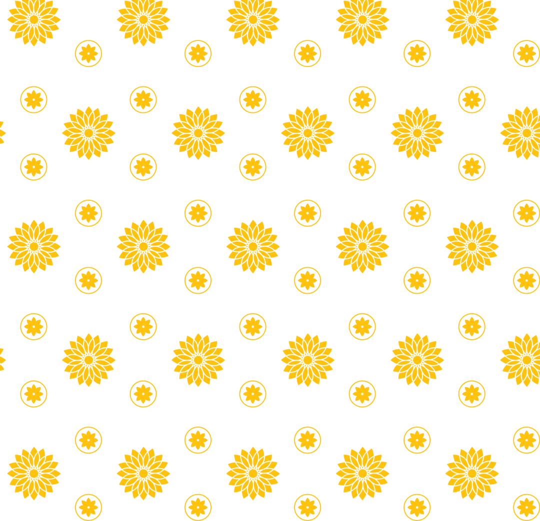 Cheerful Yellow Patterns on Seamless Transparent Background