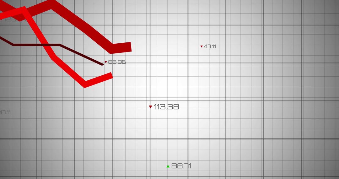 Declining Financial Market Trends with Red Graph Lines