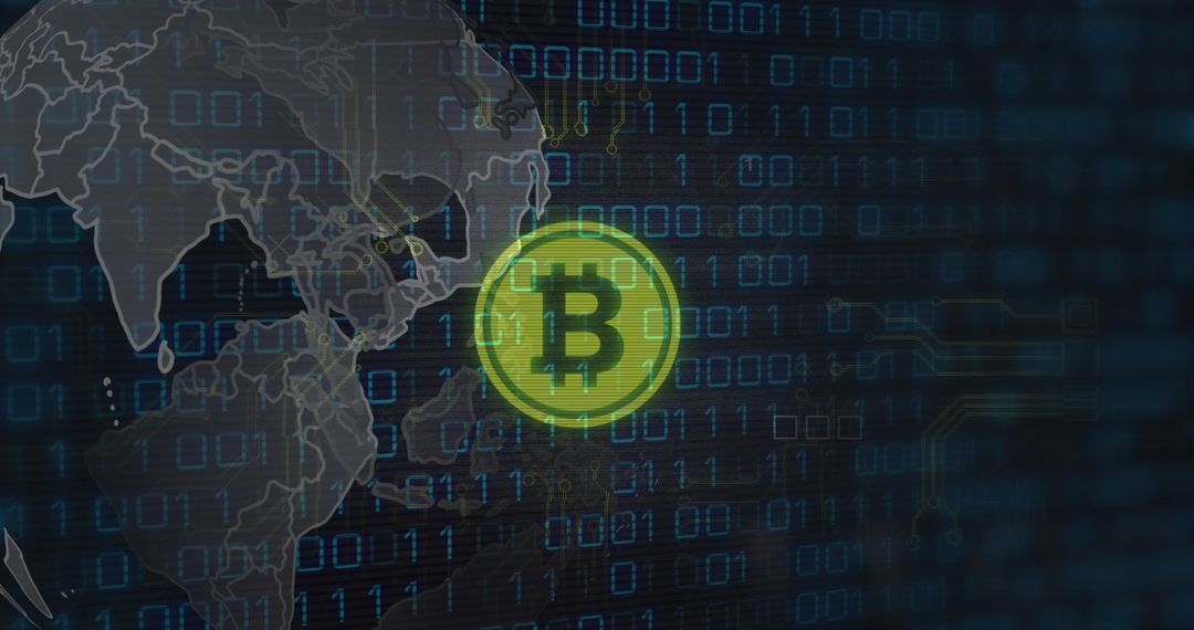 Global Bitcoin and Data Network Conceptual Illustration