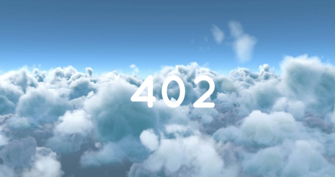 Blue Sky and Fluffy Clouds Landscape with Numerals