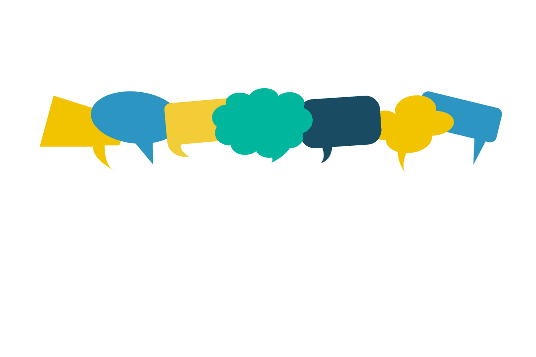 Colorful Text Bubbles on Transparent Background Illustration