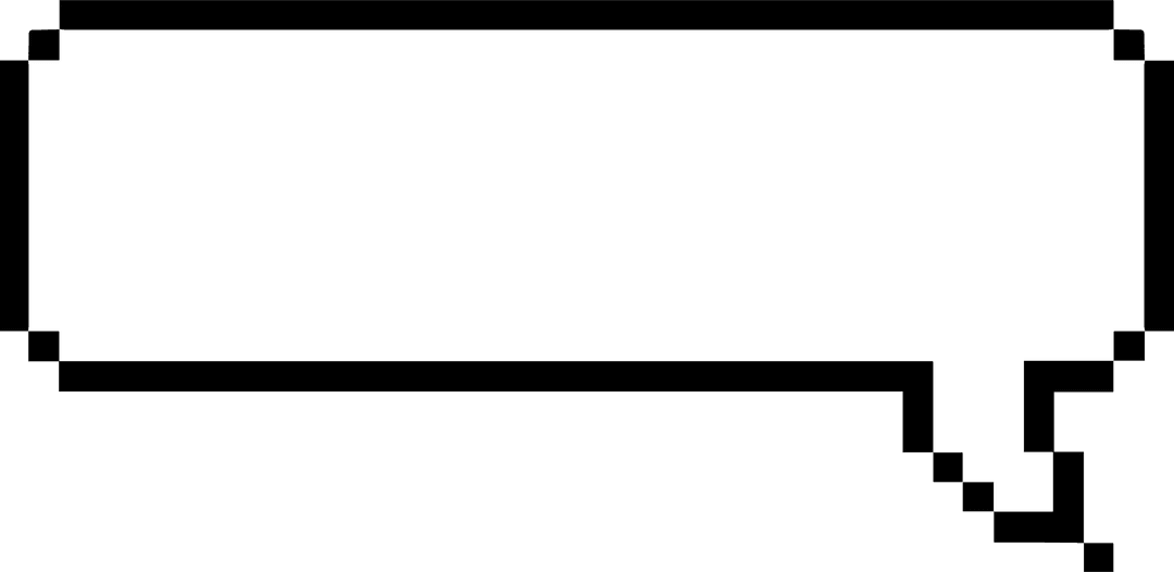 Pixelated Speech Bubble on Transparent Background, Pixel Art Design