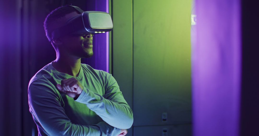 VR Experience in Technology Server Room with Futuristic Impact