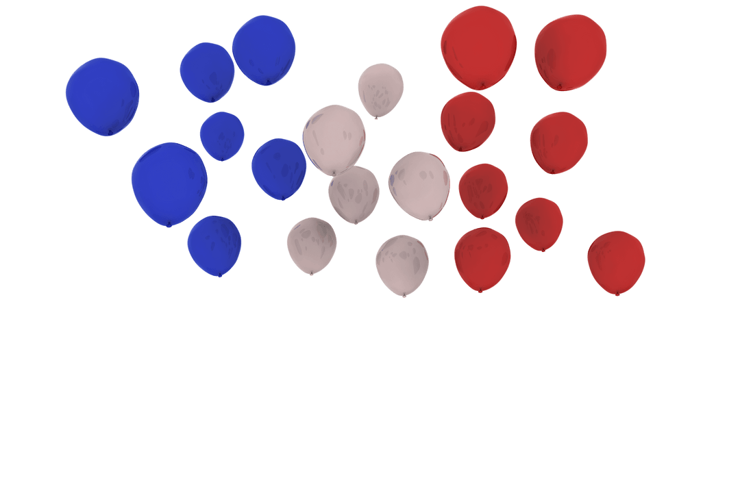 Transparent French Flag Colored Balloons