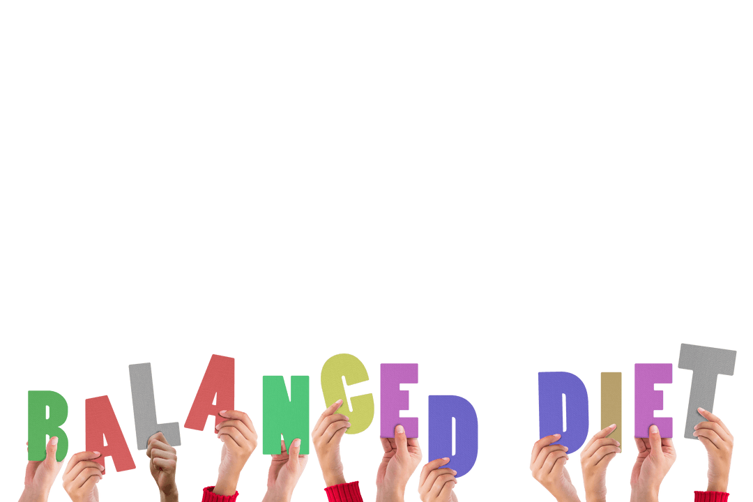 Hands Transparent Background Balanced Diet Concept
