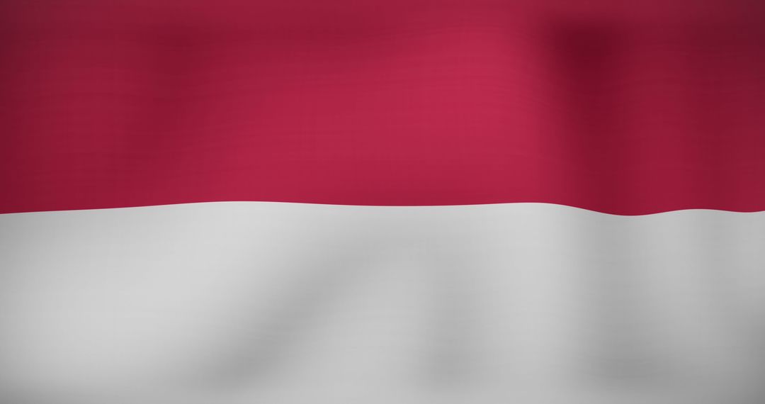 Indonesian Flag Waving with Digital Interface Elements