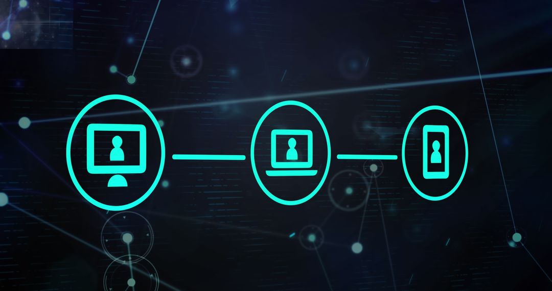 Digital Connectivity Icons with Tech Network Background