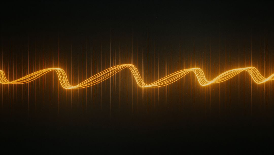 Glowing Orange Waveform on Black Background