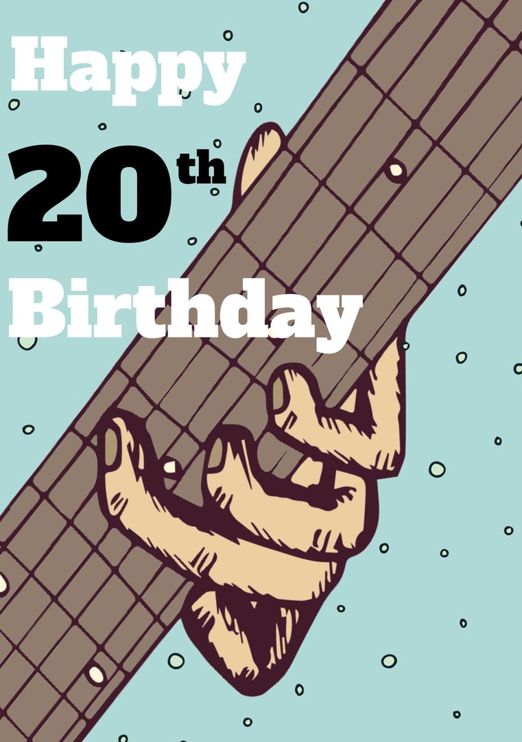 Guitar Hand Gesture Celebrating 20th Birthday Milestone