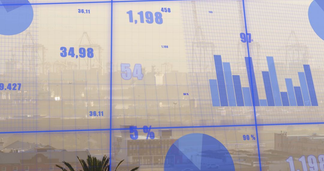 Financial Data Processing with Cityscape Overlay Visual